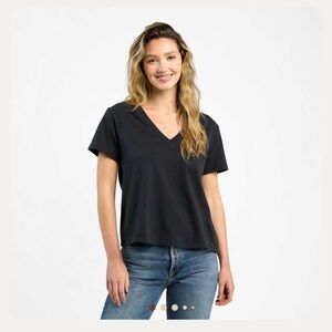 Nuuds Everyday Tee Black V-Neck Women's Top